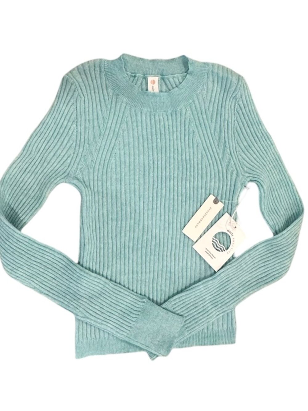 Daily Practice by Anthropologie Delicate Sky Blue Ribbed Sweater Size XS